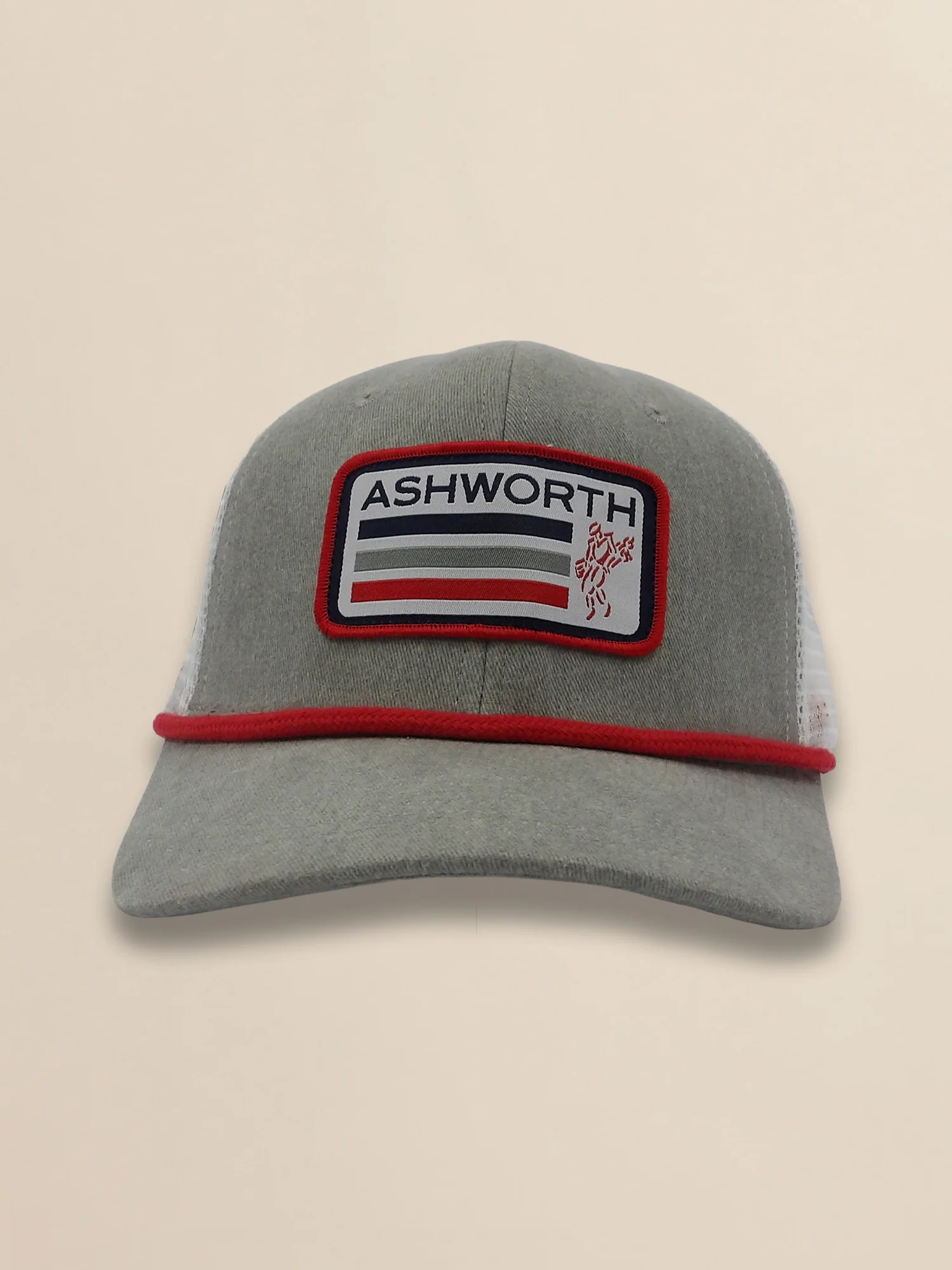 2 Tone Mesh Back Vintage Twill Flag Label Trucker Cap - Image 2