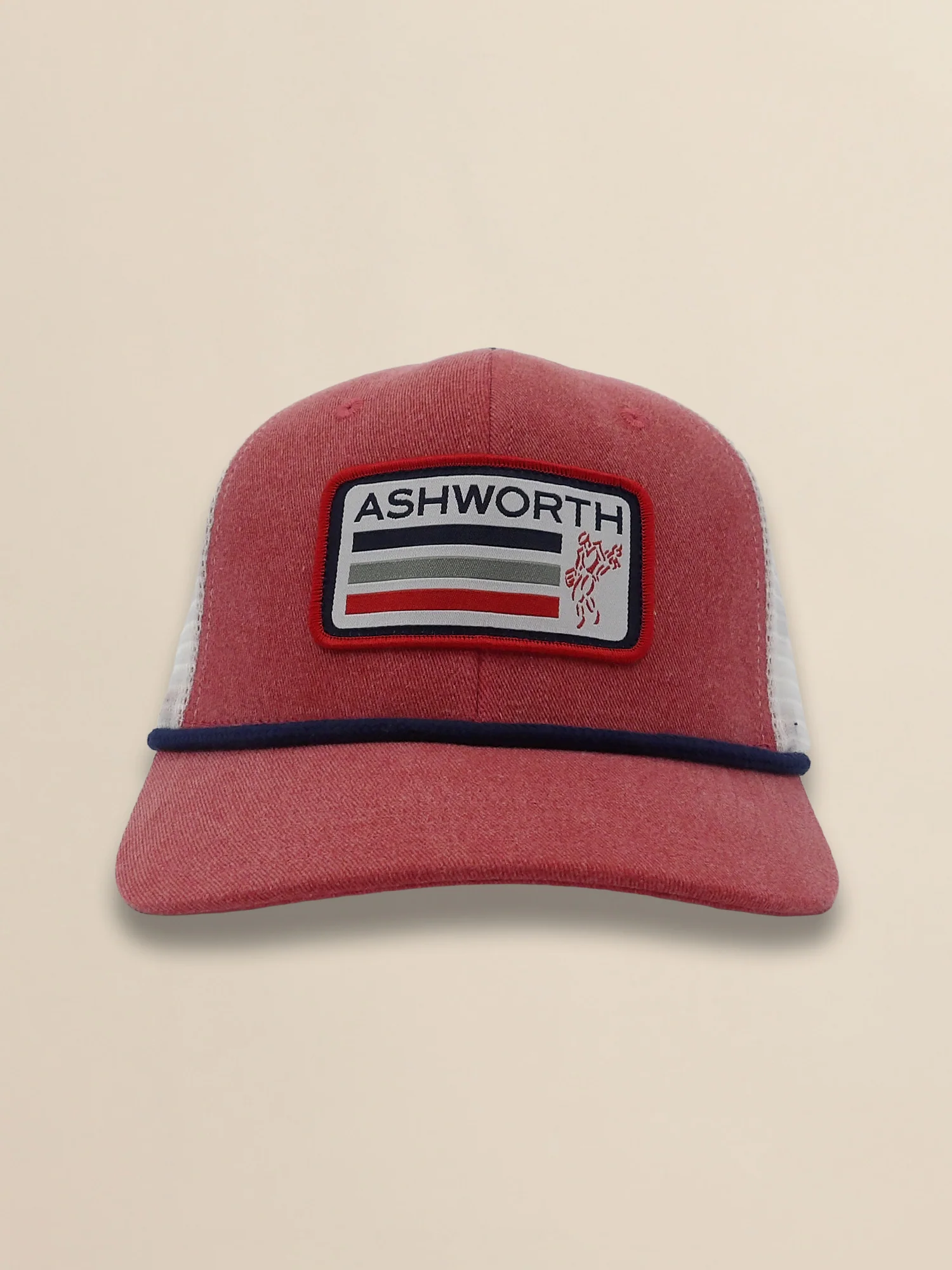 2 Tone Mesh Back Vintage Twill Flag Label Trucker Cap - Image 2