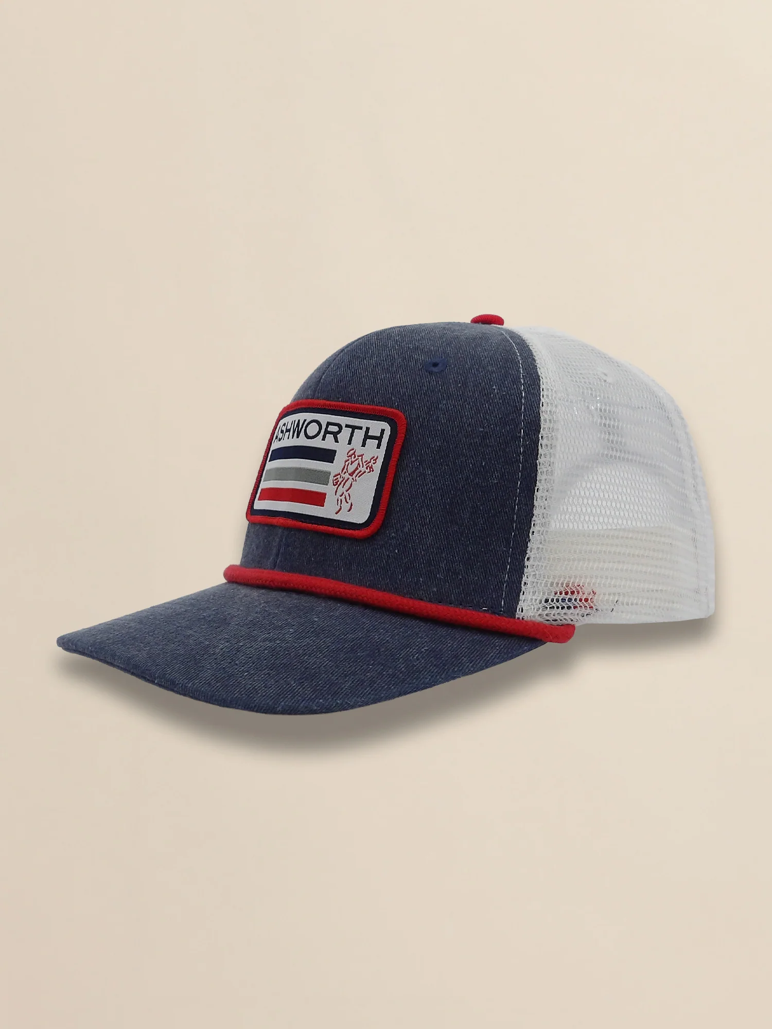 2 Tone Mesh Back Vintage Twill Flag Label Trucker Cap