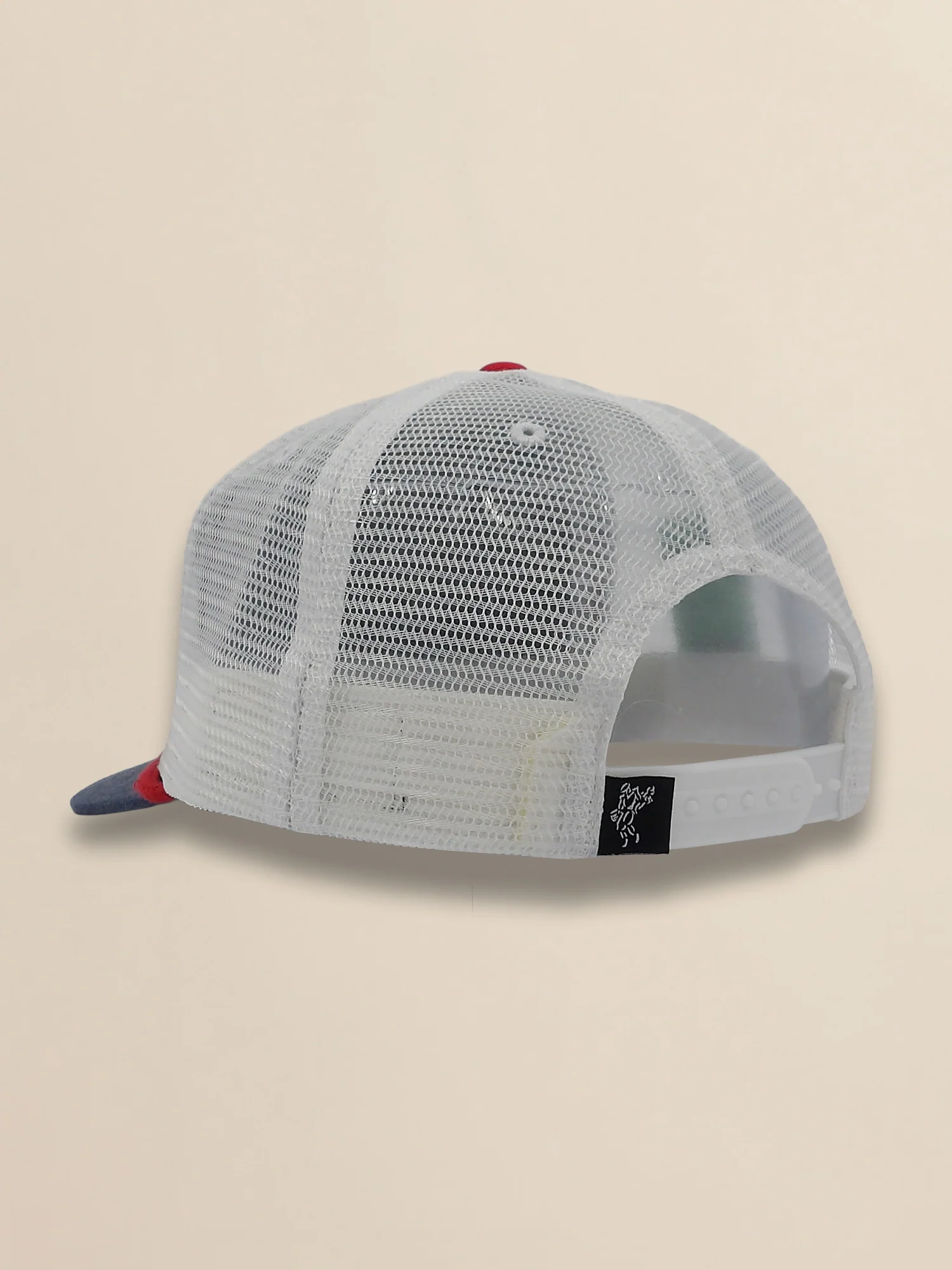 2 Tone Mesh Back Vintage Twill Flag Label Trucker Cap - Image 3
