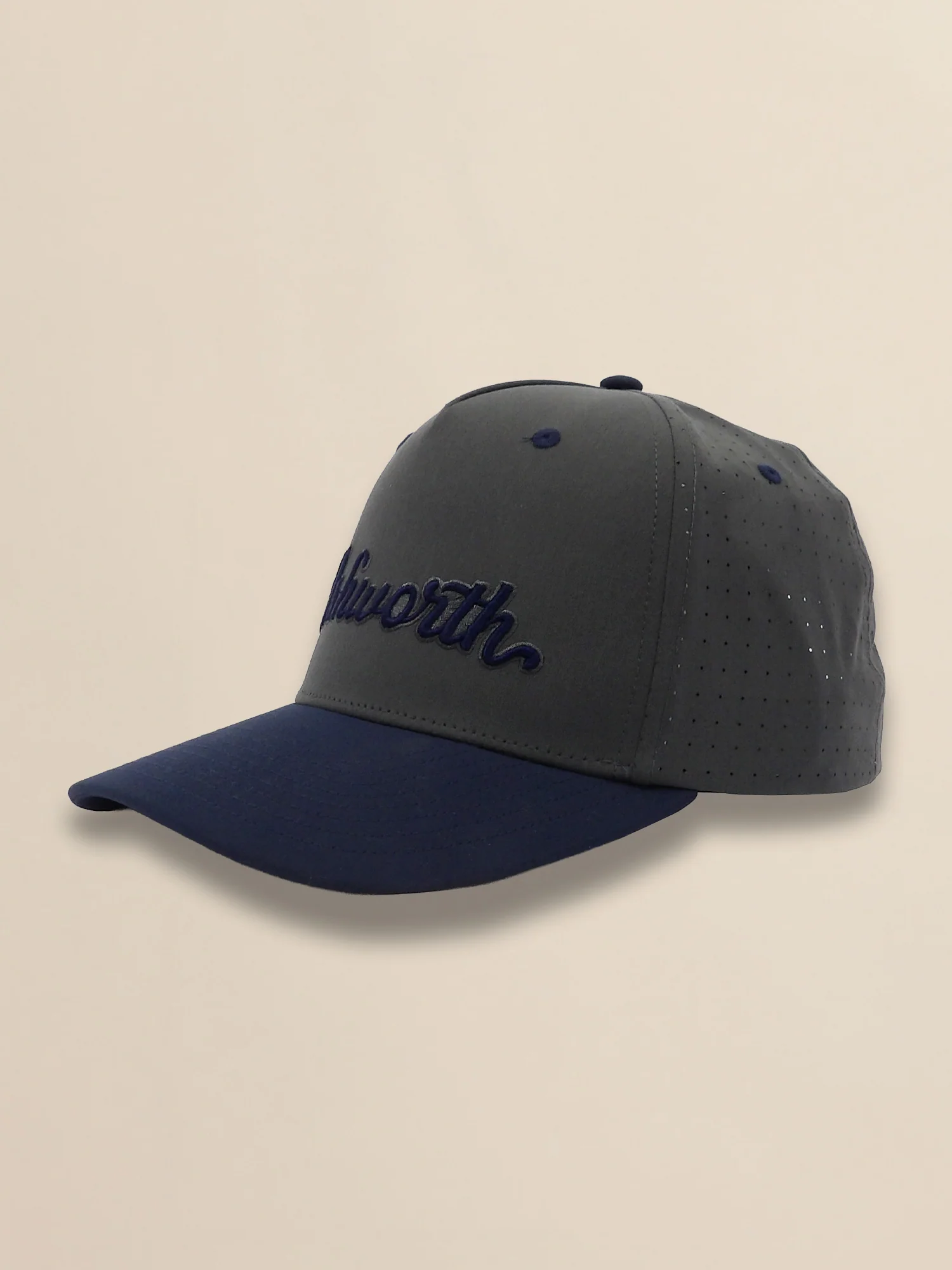 2 Tone Perforated Active Poly Script Cap
