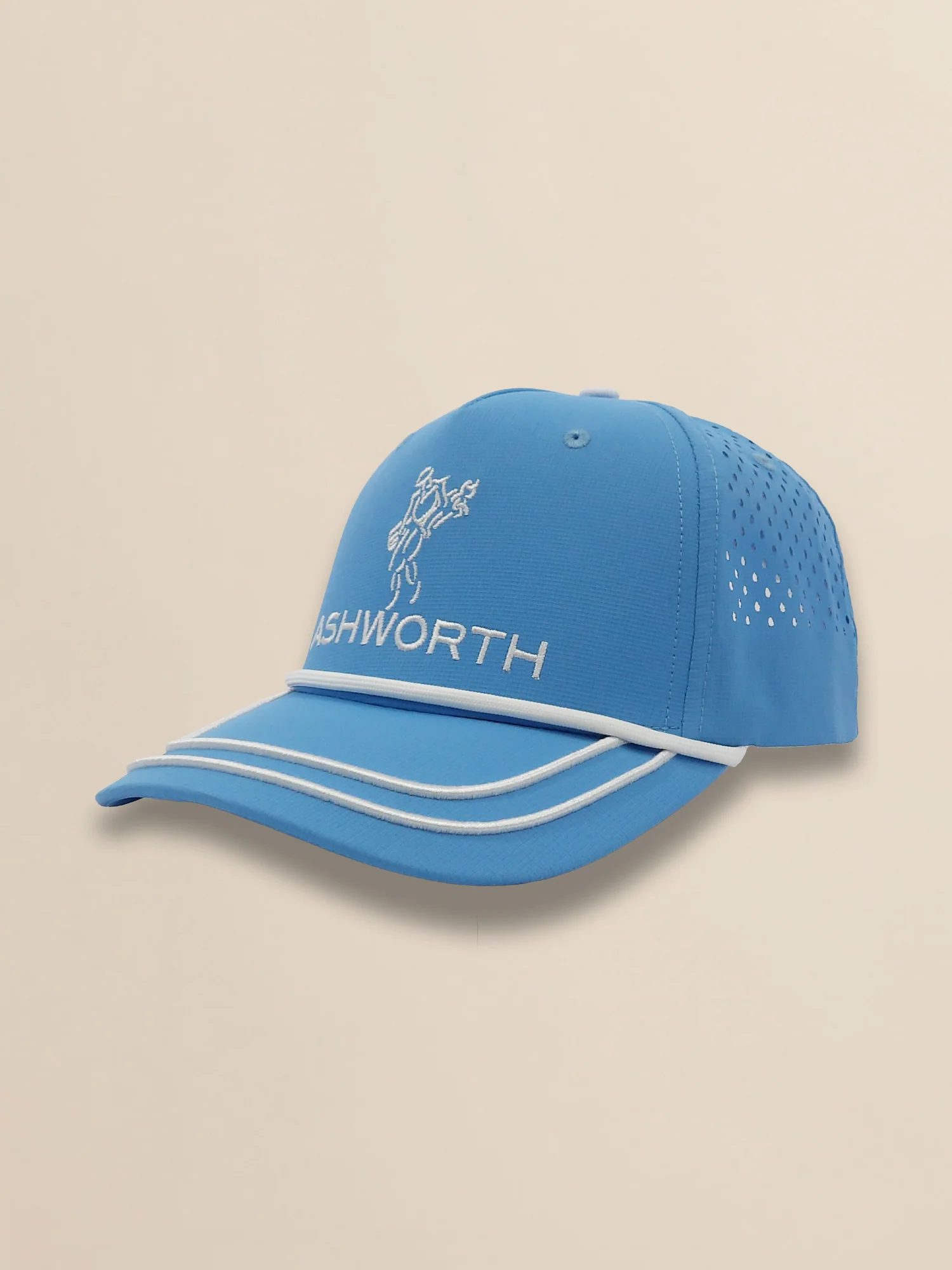 Perforated Pearl Poly Stacked Logo Cap