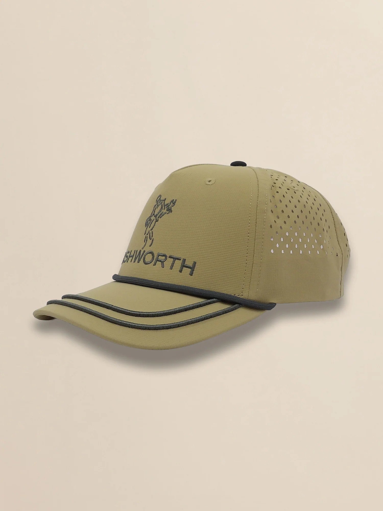 Perforated Pearl Poly Stacked Logo Cap