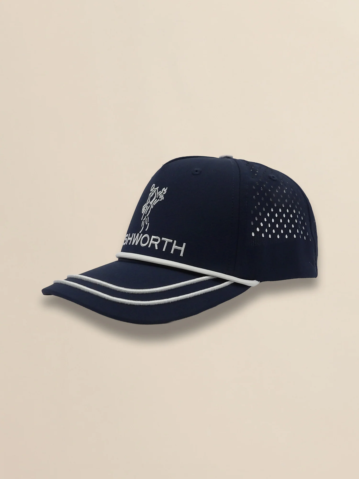 Perforated Pearl Poly Stacked Logo Cap