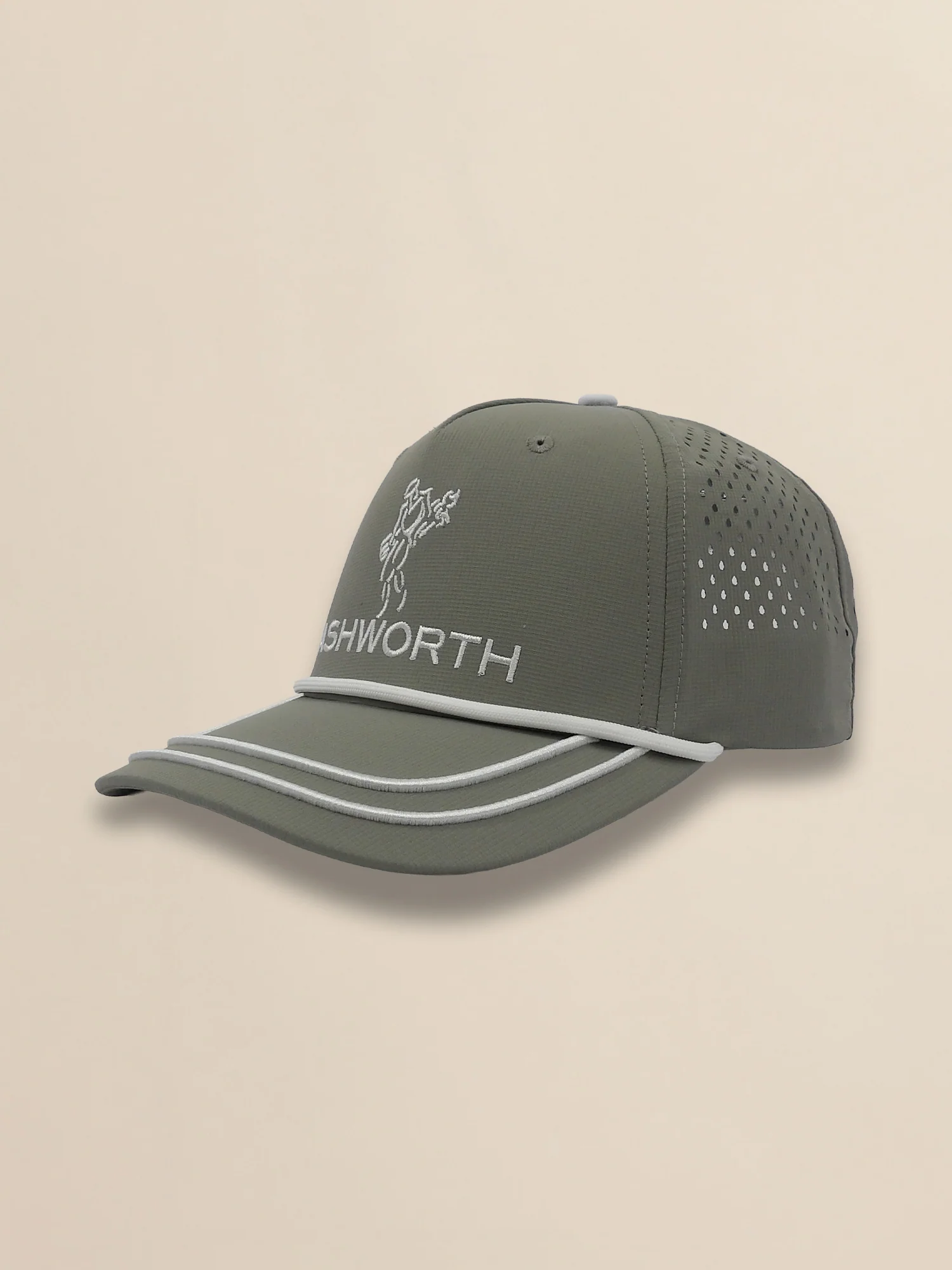 Perforated Pearl Poly Stacked Logo Cap